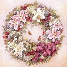 Схема вышивки «венок с лилиями»
