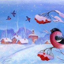 Схема вышивки «Снегирь»