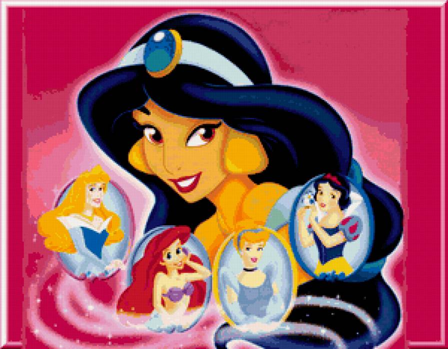 Жасмин и принцессы - детям, принцессы, жасмин, дисней, мультик - предпросмотр