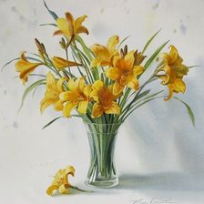 Схема вышивки «желтые лилейники»