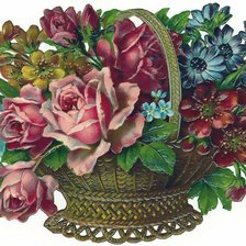 Схема вышивки «букет в корзине»