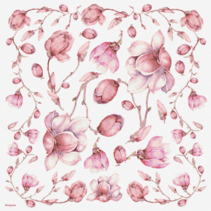 магнолии - цветы, подушка - предпросмотр