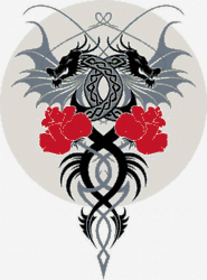 драконы - драконы, орнамент - предпросмотр