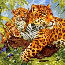 Схема вышивки «Леопарды»