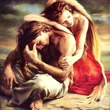 Схема вышивки «Ангел и мужчина»