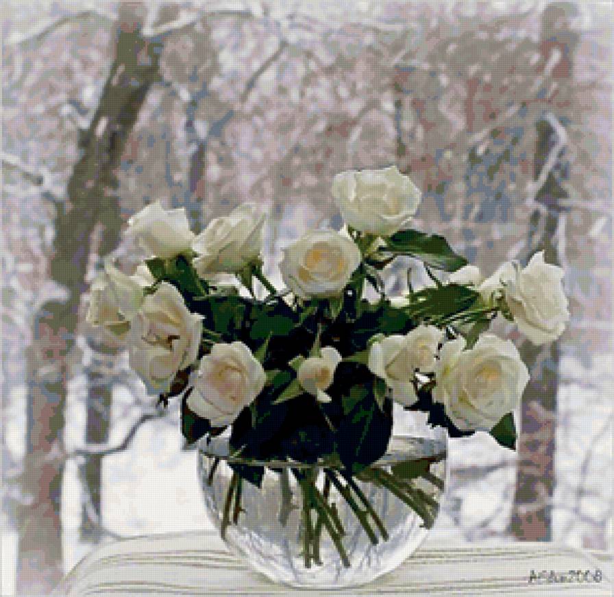 роза на окне - предпросмотр