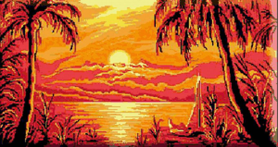 №98317 - пейзаж, закат - предпросмотр