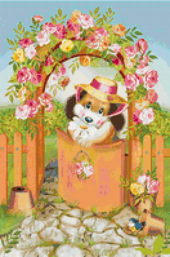 Щенок - открытка, мультяшки, животные - предпросмотр