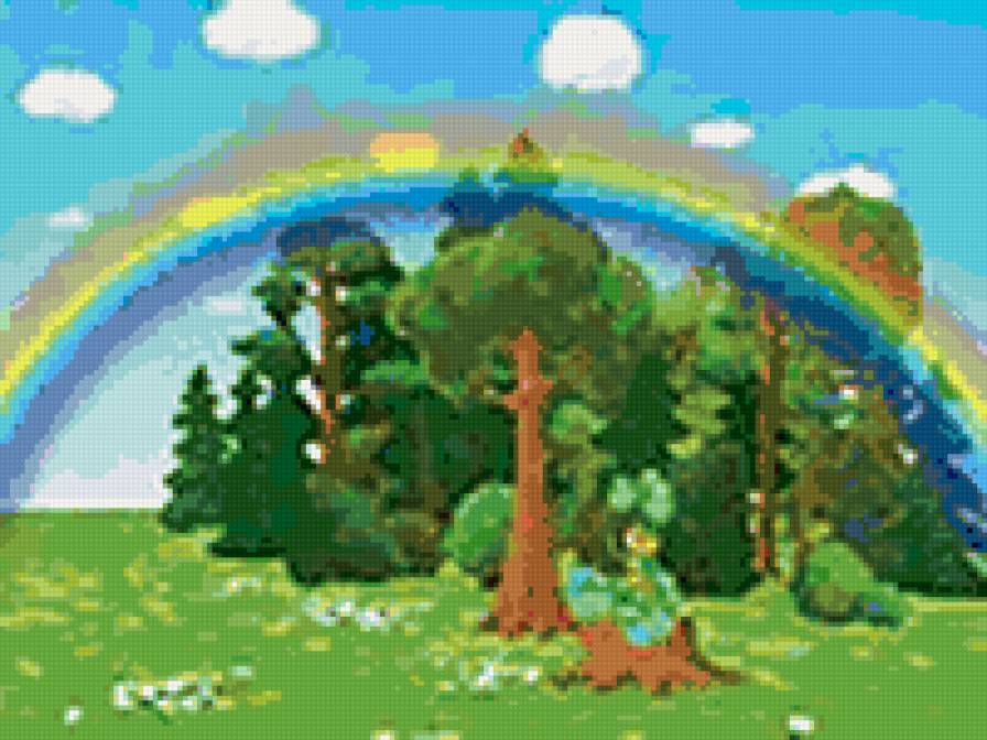 радуга - лес, красота, радуга, природа - предпросмотр
