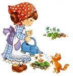 Схема вышивки «девочка садовод»