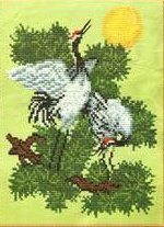 Схема вышивки «Журавли»