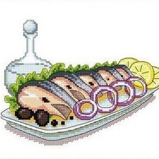 Схема вышивки «Водочка и селёдочка»