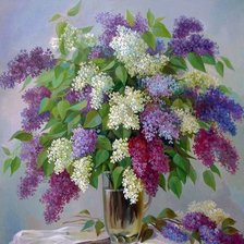 Схема вышивки «сирень»