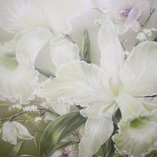 Схема вышивки «белый нарцисс»