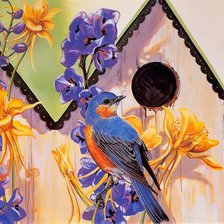 Схема вышивки «скворечник»