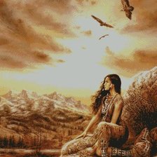 Схема вышивки «Индеанка»