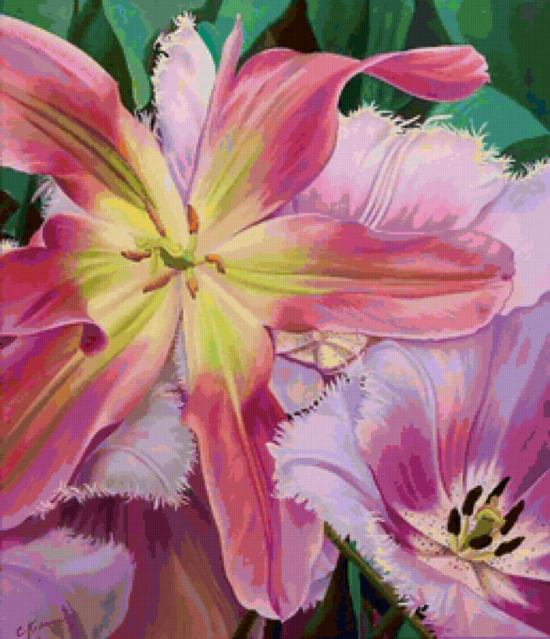 Серия "Букет" - цветы, лилии, тюльпаны - предпросмотр