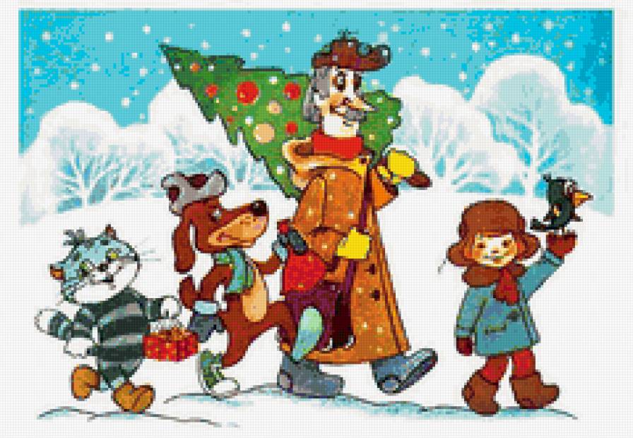 Простоквашино - печкин, детям, сказка, простоквашино, мультик, новогодняя - предпросмотр