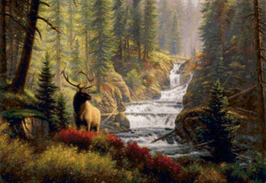 Пейзаж, лось - пейзаж, лось - предпросмотр