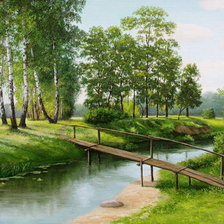 Пейзаж, березы