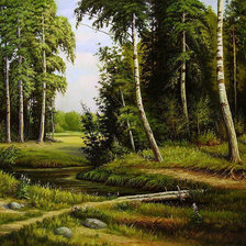 Схема вышивки «Пейзаж лес»