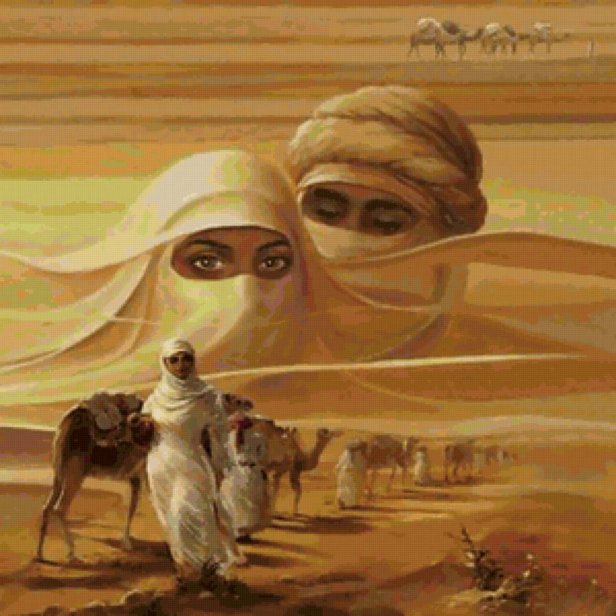 Восток - женщина, глаза, пара, подушка, он и она, фентези, восток, взгляд - предпросмотр