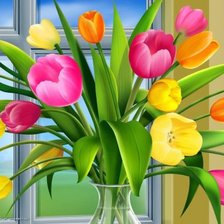 Схема вышивки «Тюльпаны»