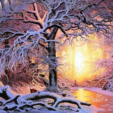 Схема вышивки «Зимний закат»