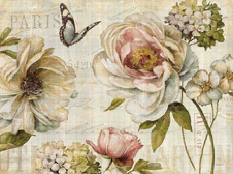 Цветочный винтаж - lisa audit, живопись - предпросмотр