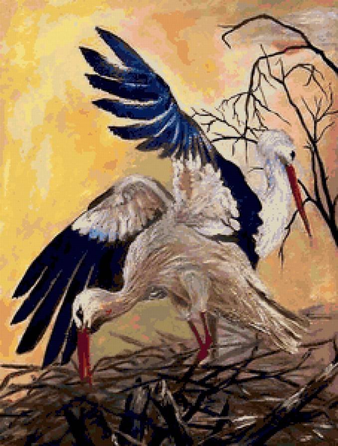 №99742 - животные, пейзаж, птицы - предпросмотр