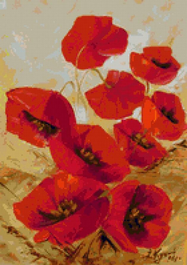 акварель - маки - предпросмотр