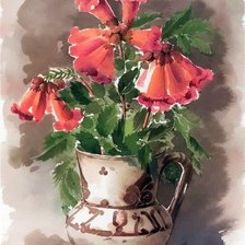 Схема вышивки «цветы в вазе»