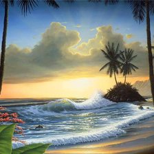 Схема вышивки «Пейзаж, море»