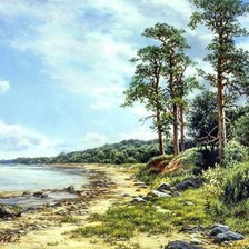 Схема вышивки «Пейзаж лес»