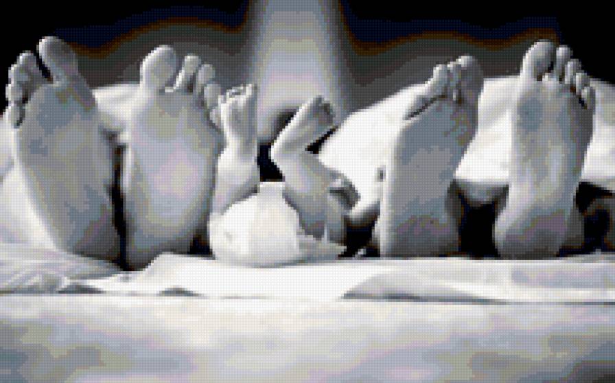 Трое - ребенок, малыш, троее, детское, черно-белое - предпросмотр