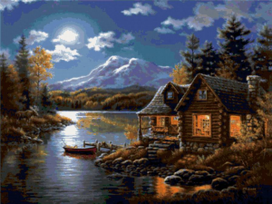 Домик в горах - природа, пейзаж - предпросмотр