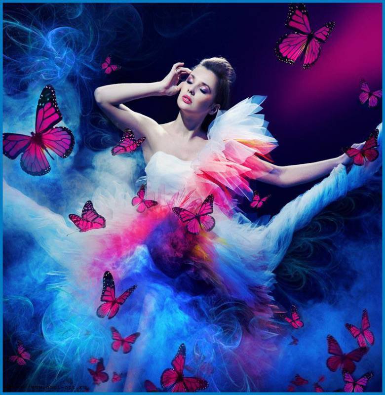мечты - бабочки, девушка - оригинал