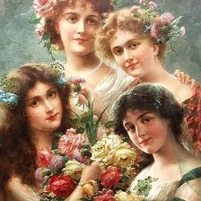 Схема вышивки «Барышни прошлого века»