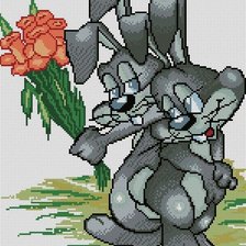 Схема вышивки «зайки»