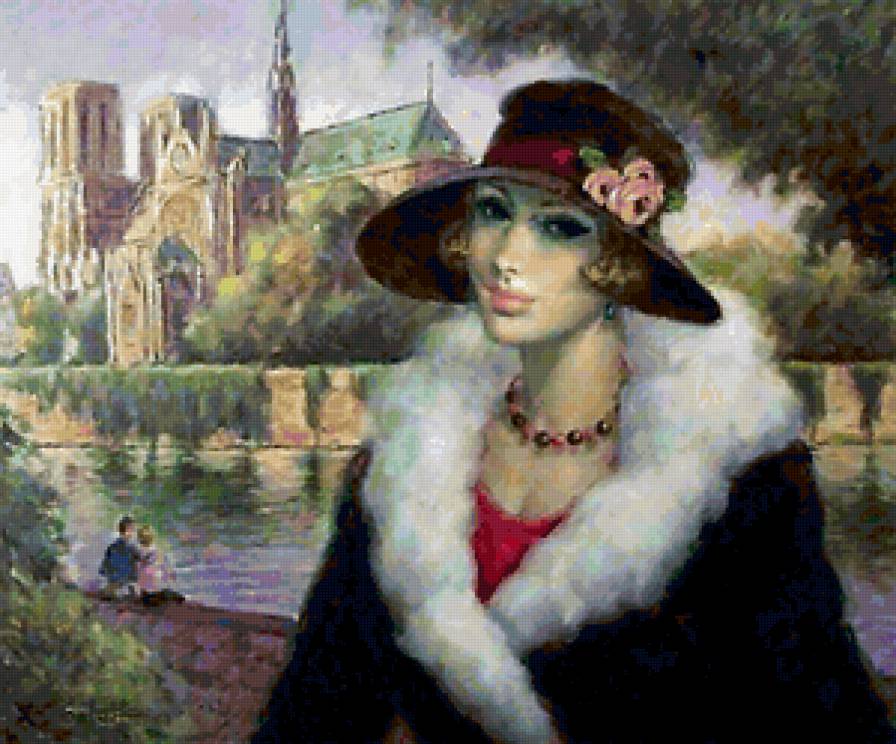 Ретро - женский образ, живопись - предпросмотр