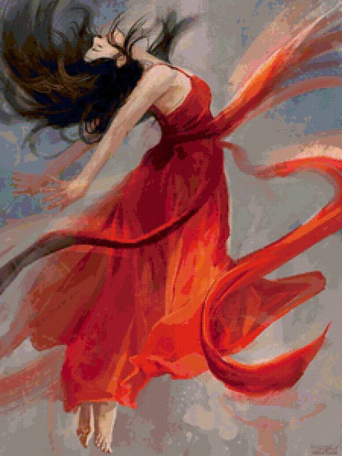 №100700 - девушка в красном платье, девушка - предпросмотр