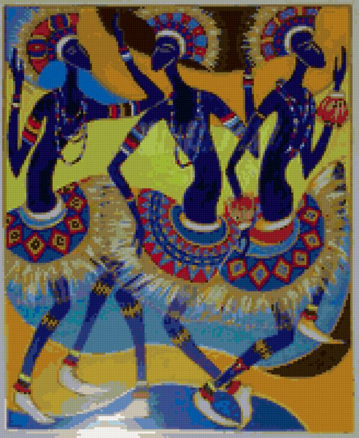 Африканские мотивы 1 - африка, танец - предпросмотр