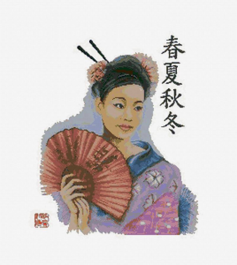 японка - японка, веер - предпросмотр