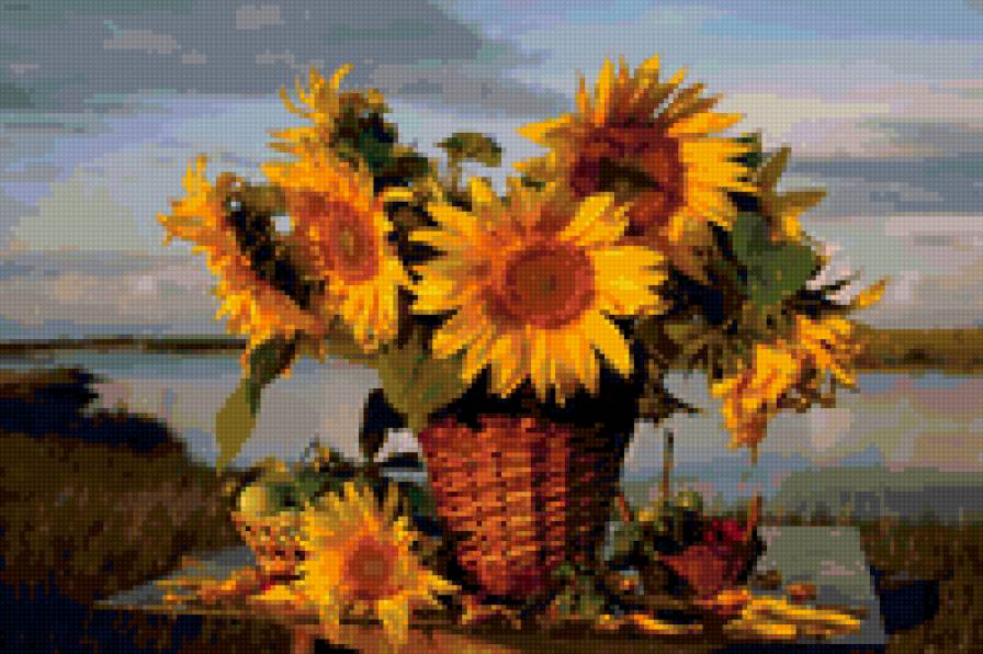 подсолнух - картина, цветы - предпросмотр