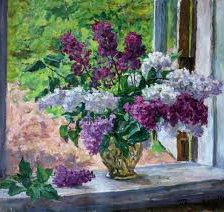 Схема вышивки «сирень»