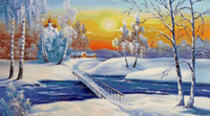 Зимний пейзаж - снег, зима, пейзаж - предпросмотр