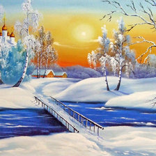 Схема вышивки «Зимний пейзаж»