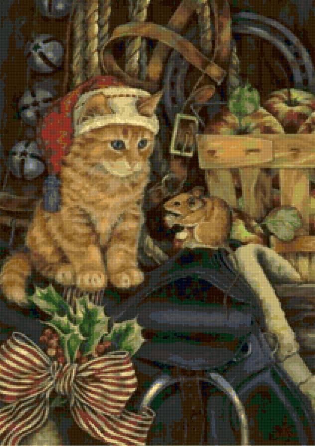 №101547 - кошки, новый год, рождество, животные - предпросмотр