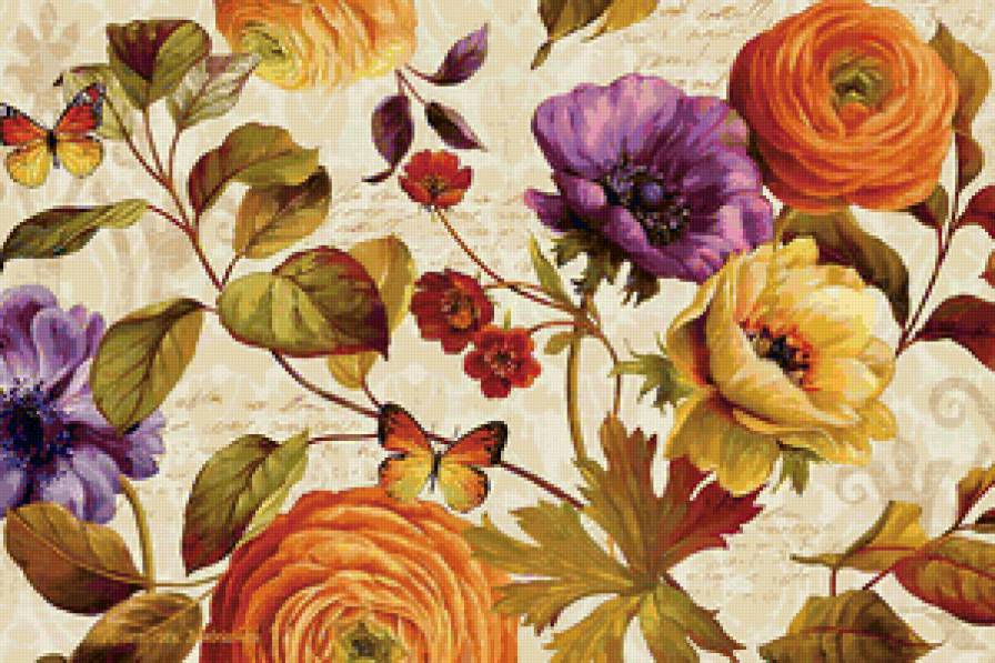 Цветочный винтаж - lisa audit, живопись - предпросмотр