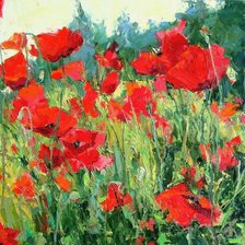 Схема вышивки «маки»